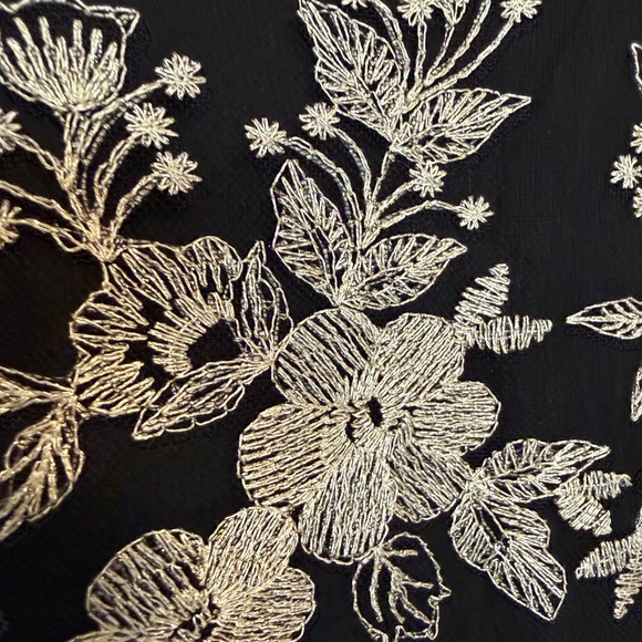 Anthropologie BHLDN Betsy Dress Black Cream Lace Maxi Gown Size 10 - Picture 4 of 15